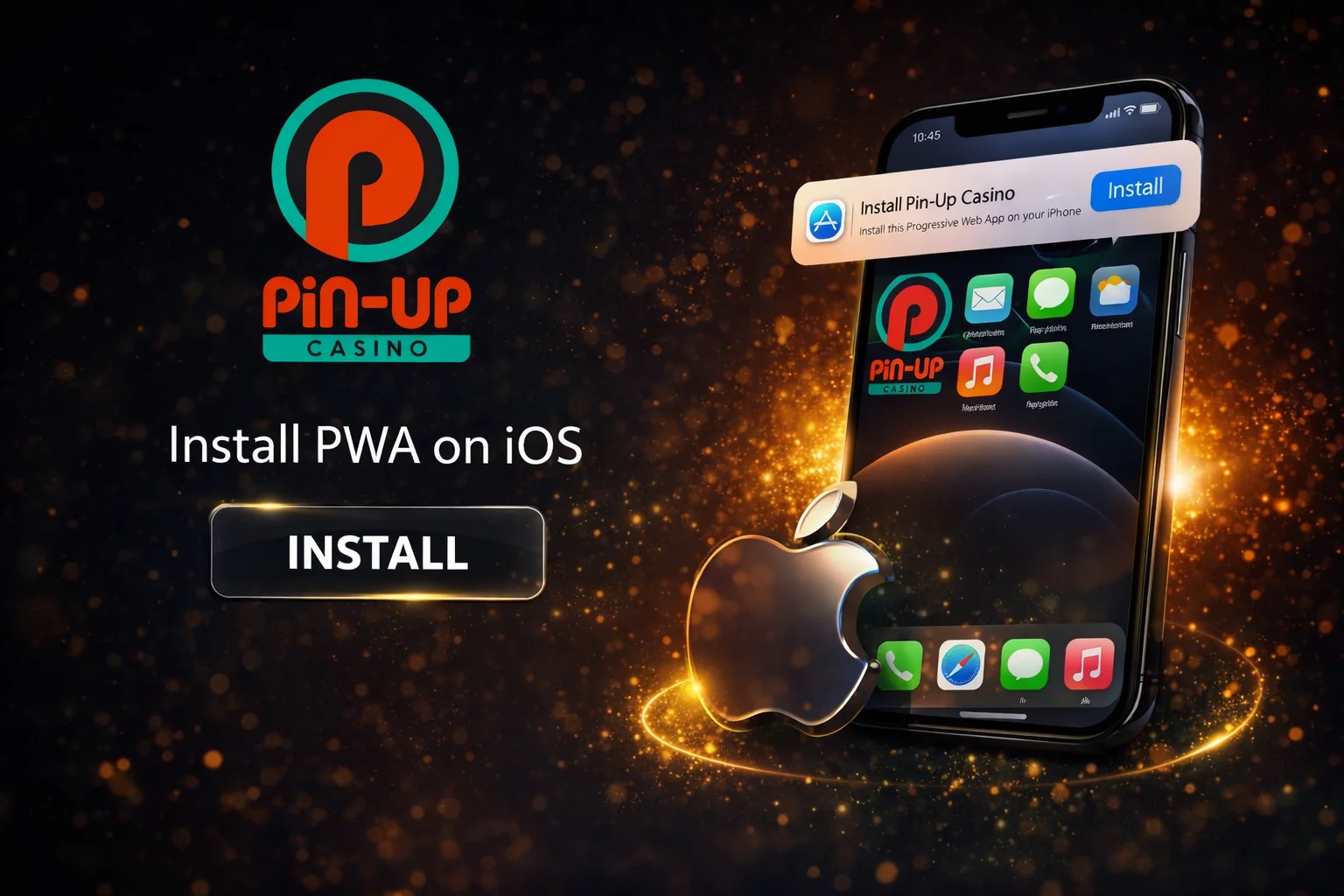Pin Up Casino PWA installation on iPhone via Safari — Add to Home Screen